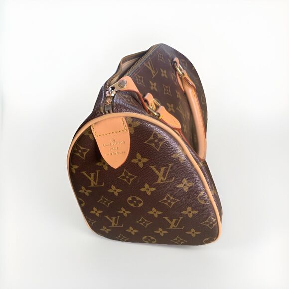 FAUX Louis Vuitton Speedy 30 Monogram Canvas Lock Key Hand Bag Vintage Purse - Picture 9 of 12